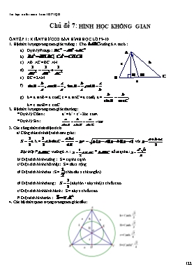 Tài liệu ôn thi môn Toán THPTQG - Chủ đề 7 Hình học không gian